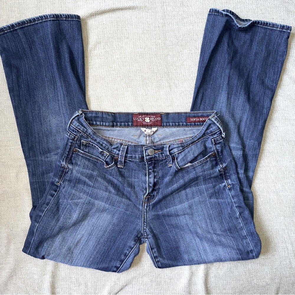 Lucky Brand Sofia Bootcut Slightly Distressed Medium Wash Denim Jeans
